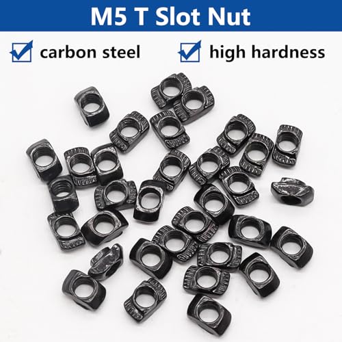 260PCS M3 M4 M5 T Nuts Screws Kit + 210PCS T Slot Aluminum Extrusion Hardware Accessories, M5 T Slot Nuts Screws Kit
