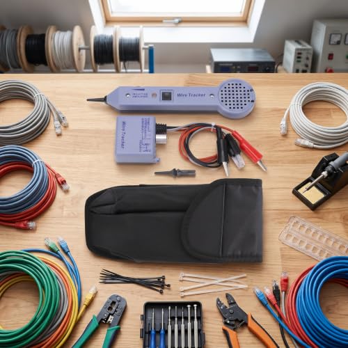 Network Cable Tracing Tester Kit, Audio, Adjustable Induction Amplifier, Cable Toner Detector, Main Functions, High Performance, with Display, ABS Housing, Wide Application