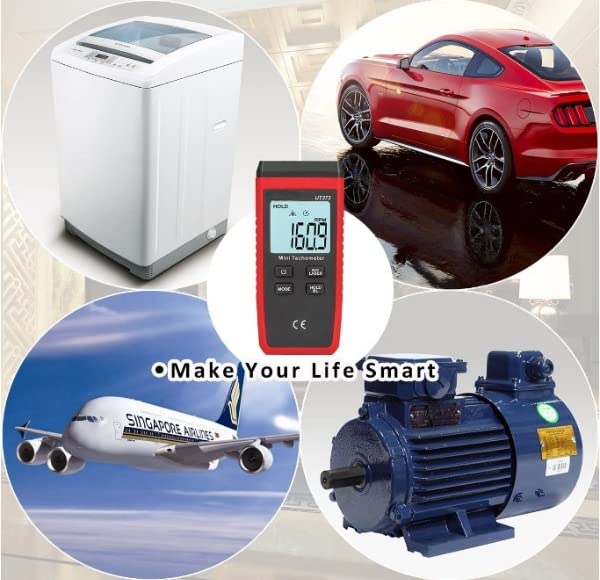 Telituny Tach UT373 Mini Non-Contact Digital LCD Tachometer Laser RPM Tach Speed Meter for Home Lab Factory