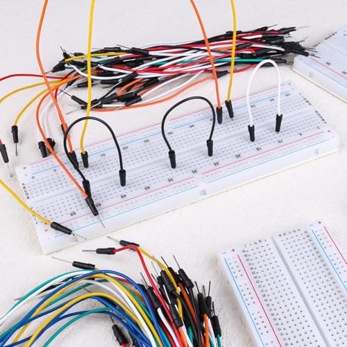 GTIWUNG 170 & 400 & 830 Tie Points Mini Breadboard Kit, Solderless Prototype Circuit Board for Arduino Proto Shield + 130 Pieces Jumper Wire Cable 170 & 400 & 830 points mini breadboard