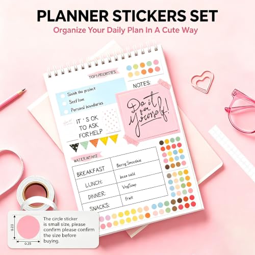 1/2" & 1/4" White Dot Stickers Round Color Coding Circle Dots Stickers