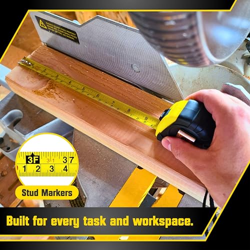 Bullseye Tape Measure 12 Ft - Small Retractable, Yellow, 3 Pack