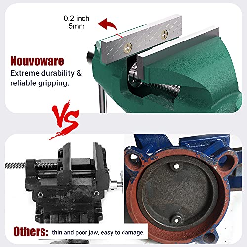 Nuovoware Table Vise 3 Inch, Universal Vise Bench Clamp, Army Green 70 mm