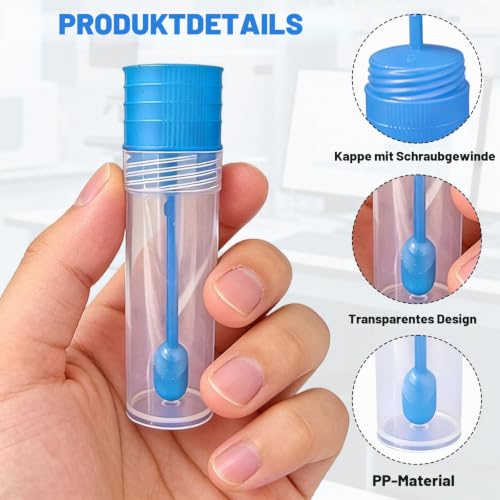 10 ampoules of 15 ml stool sample tubes, with spoon, dog feces sample tube, for removing dog / cat waste for testing purposes | Shatter-proof and lightweight, with sealing ring, leak-proof and odour-proof, includes spoon, easy sample collection