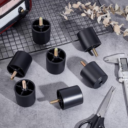 WEBEEDY 8 PCS Laser Engraving Machine Riser Black Circle Laser Engraver Raisers 50mm Risers for B1 Laser Cutter and Engraver Machine 25mm/1 Inch M8 Screw Risers,Laser Engraver Accessories