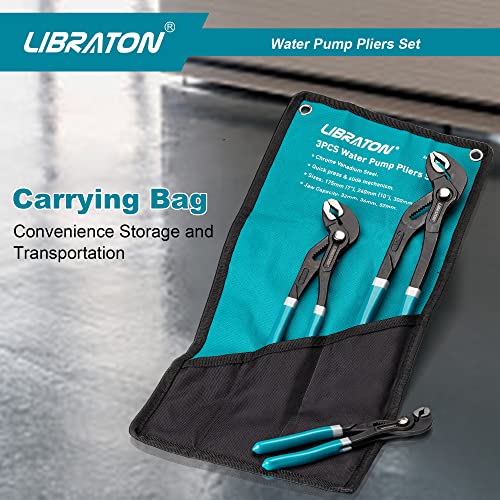 LIBRATON Water Pump Pliers, Groove Joint Pliers Set, Plumbing Pliers