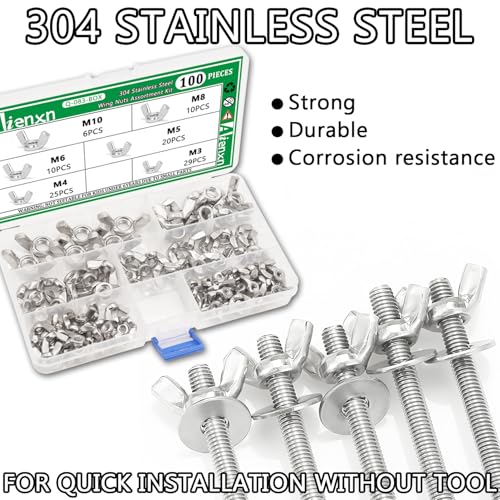 304 Stainless Spring Lock Washer, Flat Washer and Wing Nuts