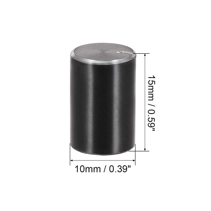 sourcing map 10pcs Potentiometer Knob Knurled Shaft Aluminum Rotary Knob Volume Control Black 10mmx15mm 6mm Shaft