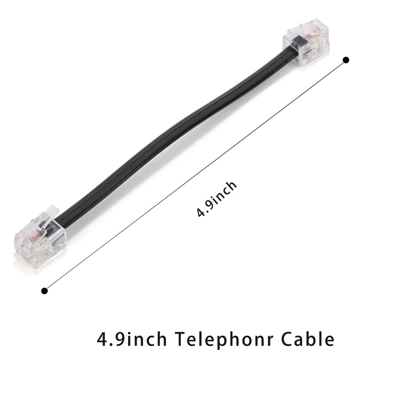 Vthahaby Phone Line Splitter,Telephone Splitter,with RJ11 6P4C Plugs,Suitable for Telephone,Fax Machine,Black (Black 5Pack)