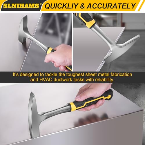 SLNIHAMS Tinner's Hammer, 18oz Sheet Metal Hammer Tools, Hvac Tool Tinners Hammer with Forged Steel Construction and Shock Reduction Grip, Sheet Metal Hammers, Welding and Chipping Hammer