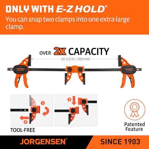 JORGENSEN E-Z Hold 2-Pack 6" 200LBS Light Duty Woodworking Bar Clamps 6"