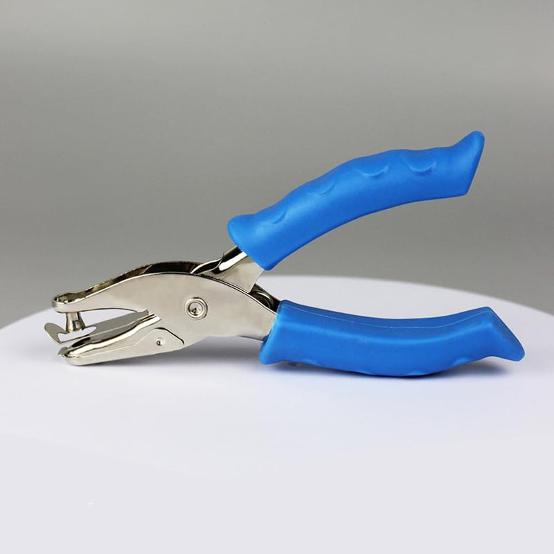 Hand Held Metal Stationery Round Hole Diameter 6mm Hole Punch Pliers Hole Punch Paper Punching Machine Single Hole Punch Paper Card Carton Punching Pliers -A9 (Blue)