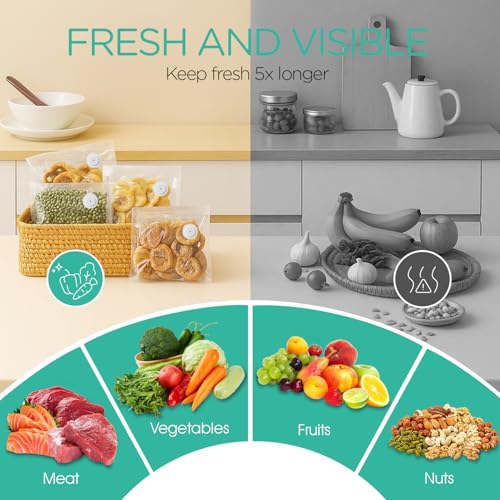 VOYOR Portable Handheld Vacuum Sealer for Food, Rechargeable Cordless White