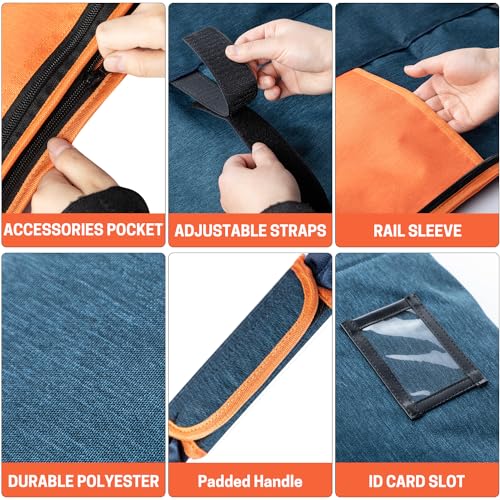 Premium Guide Rail Bag, Double Side Track Saw Bag, Protective Carrying Case for 55-60 Inch Guide Rail Tracks Blue