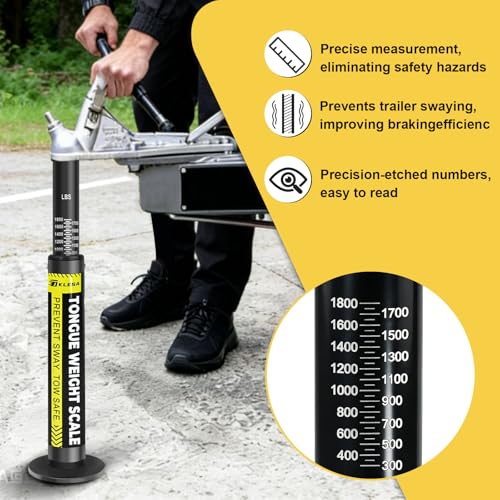 Trailer Tongue Weight Scale, Maximum Capacity 1800 lbs, Compatible with Various Coupler Sizes, Draw Weight Scale for Safe Trailers, Weight Distribution and Anti-sway.