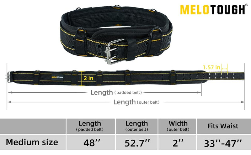 MELOTOUGH Padded Tool Belt, Pocket Tool Pouch Tool Belt Pouches with Belt Clip Utility Mini Tool Organizer Pouch for Electrician,Carpenter,Construction,Technician (Brown)