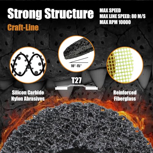 Merryland 10 Pack Strip Disc 5 inch Paint Rust Remover Disc Black Black 10PCS