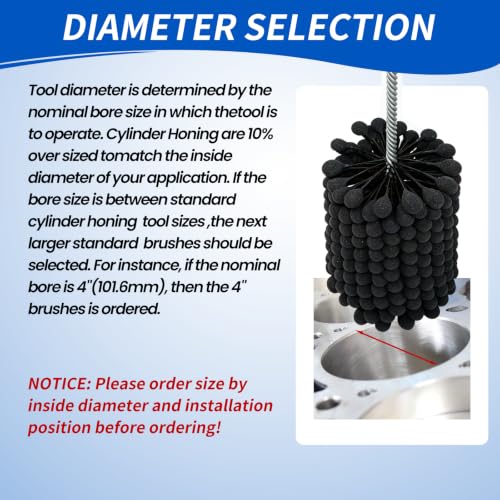 Cylinder Honing Ball Brushe 4" (101.6mm) Diameter 240 Grit