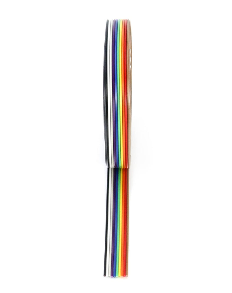 QWORK ribbon cable, jumper cable, breadboard cable, 10 pins, 1.27 mm pitch for 2.54 mm pin header connectors, 6 m