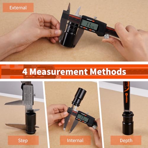 HARDELL Digital Caliper 6/12 Inch with Large LCD Screen，Calipers Measuring Tool with Auto-Off Feature, Inch/Millimeter Conversion, Electronic Vernier Caliper Micrometer for Jewelers/Woodworkers/DIY