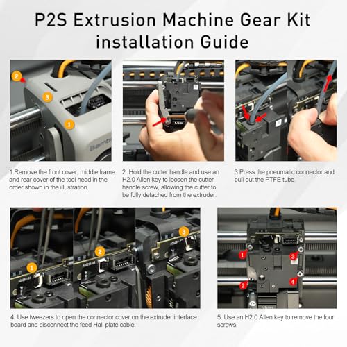 3D Printer Extruder Gear Assembly Compatible with Bambu Lab P2S Filament Drive Transmission Replacement Part