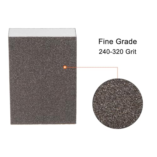 HARFINGTON 10pcs Fine Sanding Sponge Blocks 240-320 Grit Foam Sanding Block for Polishing Kitchen Metal Wood Drywall, 100x70x25mm