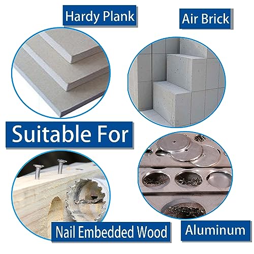 6” 152mm Inch Carbide Hole Saw Cutter Multi-Purpose Hole Saw Bit for Hardy Plank MDF Air Brick Nail Embedded Wood 2.36” Depth Up to 30X More Cuts 6"(152mm)-A