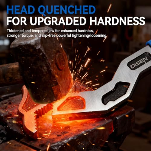 DISEN 4PCS Self Adjusting Pipe Wrench 6”, 8”, 10”, 12” 6/8/10/12 inches