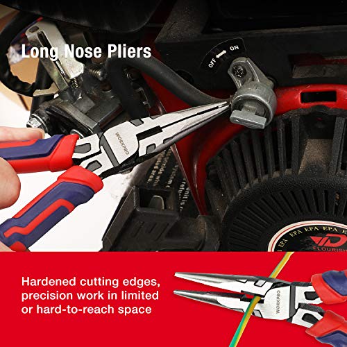 WORKPRO Pliers Set, 5-Piece Premium Cr-V Pliers Kit with Storage Pouch