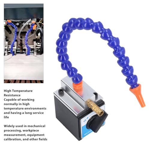 Magnetic Base Hoses, Flexible 1/4in Inlet 1/2in Outlet 300mm Long Magnetic Base Coolant Hose, Adjustable Heat Oil Coolant Pipe Magnetic Base Holder for Machine Processing
