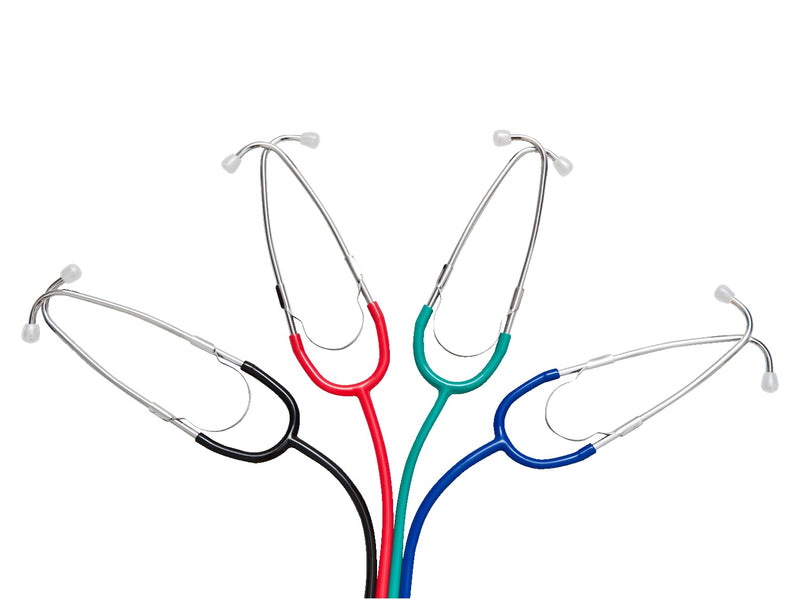 Premium Stethoscope, Medical Stethoscope for Doctor, Nursing Clinic, with Cold Protection Ring and Metal Bracket, Soundproofed and Nickel-Free, Auscultation Heart, Lungs, Baby (Double Head Double Head Blue