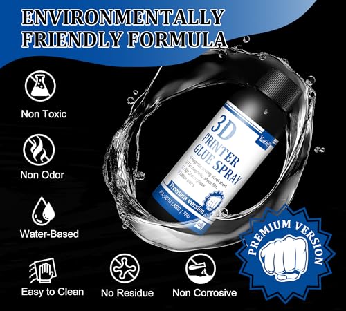 3D Printer Adhesive, 200 g PLA Adhesive Spray Adhesive - Prevents Warping on Heated Printing Plate | 3D Printer Adhesive Spray for Heated Print Beds | 3D Printing Accessories for PLA, ABS, PETG, PC