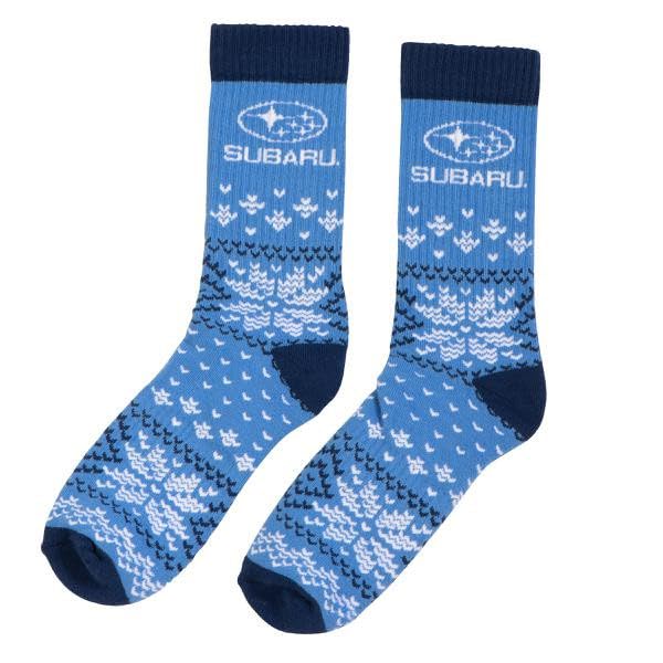 Subaru Logo Fair Isle Holiday Socks Ascent Forester Wrx Sti Legacy Outback Impreza Crosstrek Brz Solterra