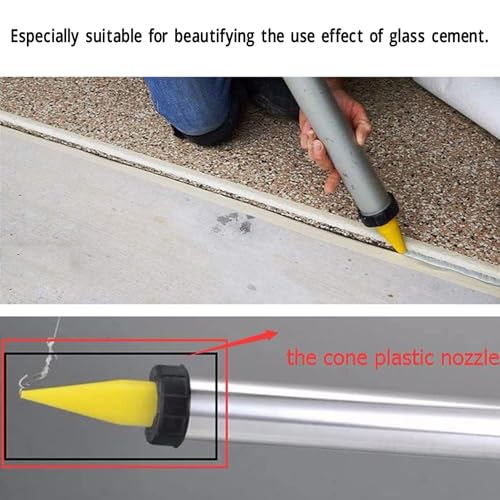 50pcs Caulking Nozzles Cone Nozzle Glass Glue Tips Plastic Fine Tip Reusable Nozzle Applicator Finishing Tool for Sealant Glue