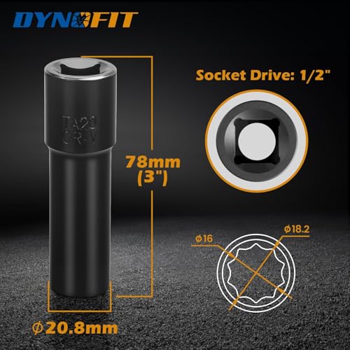 Dynofit 14x1.5 7 Spline Lug Nuts and 10 Spline Lug Nut Socket Key Replace for Bimecc TA20-1/2