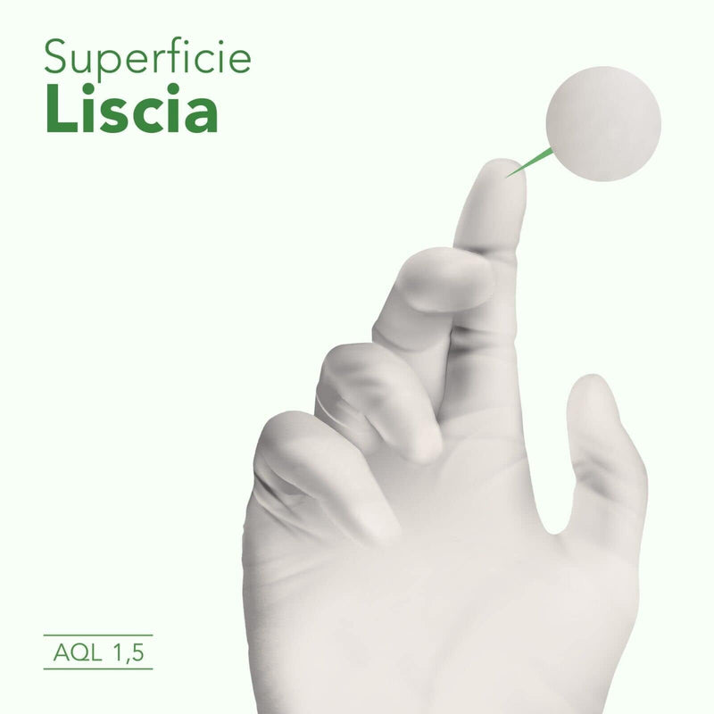 AIESI Doctor Gloves Disposable Latex Gloves with Powder for Medical Use L