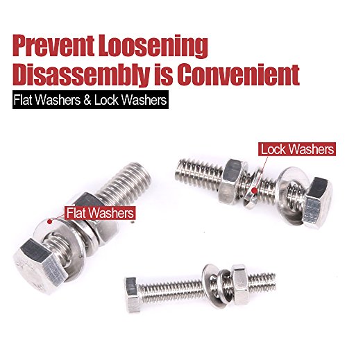Hilitchi 705-Pcs M3 M4 M5 Hex Hexagon Head Cap Machine Screws Bolts Nuts Flat and Lock Washers Assortment Kit, 304 Stainless Steel, 8 to 20mm Length, Full Thread