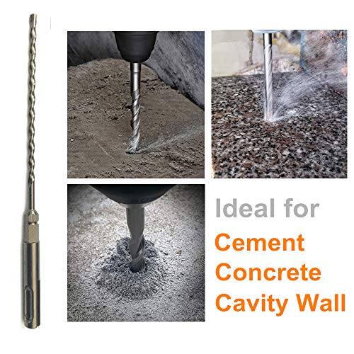 24PC, 3/16" x 7" with 1/4" SDS Plus Hex Rotary Hammer Drill Bits for Concrete Screw, Rotary Drill Bit 3/16, Sds Plus Bits (3/16 x 7,24) 24 3/16 x 7