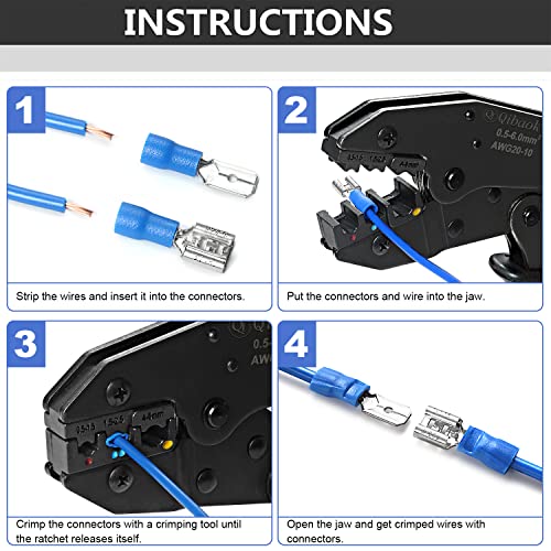 Qibaok Wire Terminals Crimping Tool Kit with 800 PCS Wire Connectors