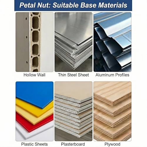 90Pcs Jack Nuts, M4 M5 M6 Petal Nuts for Thin & Hollow Wall 90