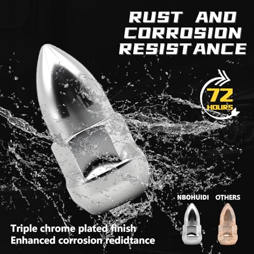 20-Piece Chrome Bullet-Style Lug Nuts – 1/2"-20 Thread, Extended Acorn/Bulge Style Wheel Nuts, Chrome Finish, High-Strength Steel, Cone Seat, Complete Set for 4 Wheels Spares