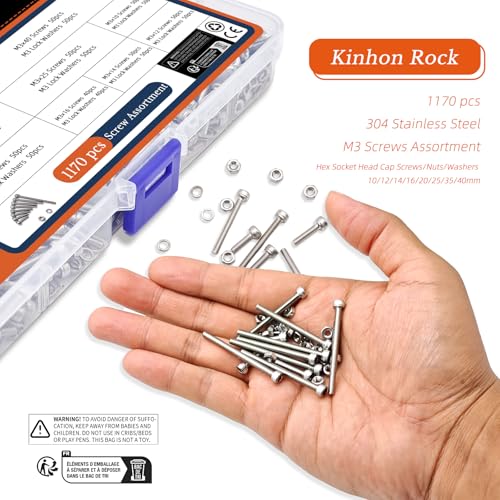 1170PCS M3×10/12/14/16/20/25/35/40mm Metric Screw Kit M3-1170pcs