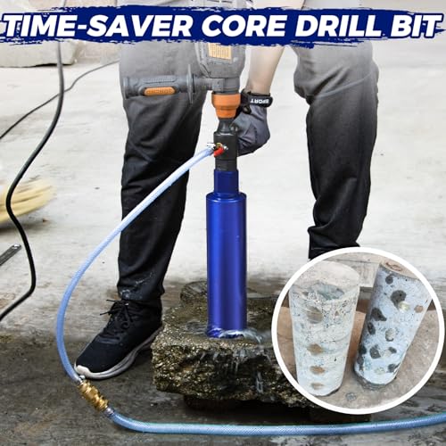1-1/2 Inch Core Drill Bit for Concrete with Rebar - 14" Depth, Wet Use, 1-1/4"-7 UNC, Upgraded Welded Teeth for Brick, Bock, Masonry, Stone, Stucco, Alsphalt - Great for DIY & Pros (38mm) 1-1/2 Inch No Adapter