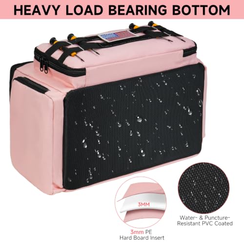 Pink Tool Bag for Women, Heavy-Duty 15-Inch Portable Tool Box Tote Pink