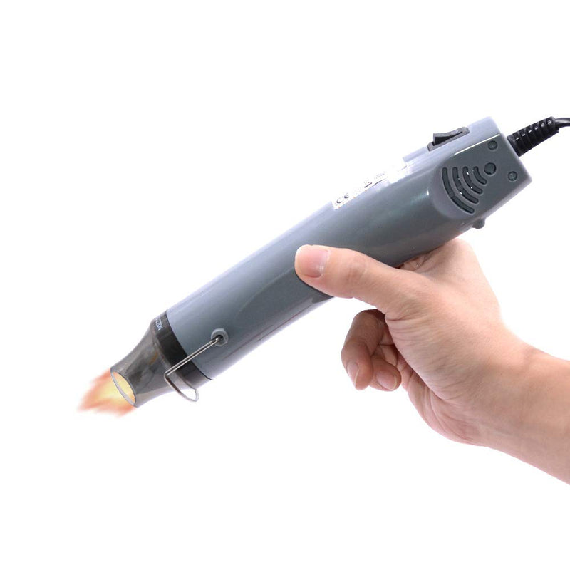 mofa New Mini Hot Air Gun Electric 300W Mini Shrink Heat Tool Embossing Heat Tool Mini Hot Air Gun DIY Tool (Silver) Silver