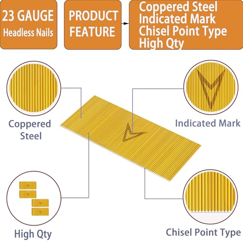 23 Gauge Pin Nails,Headless Pinner,1",10000pcs 1"---10000pcs