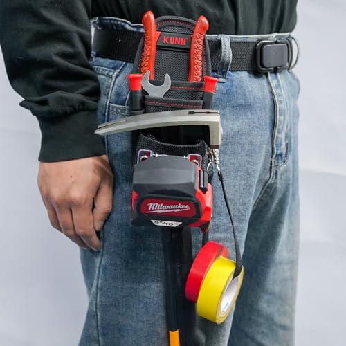KUNN Pro Tool Belt Suspenders Padded & Small Tool Pouch with Belt Clip