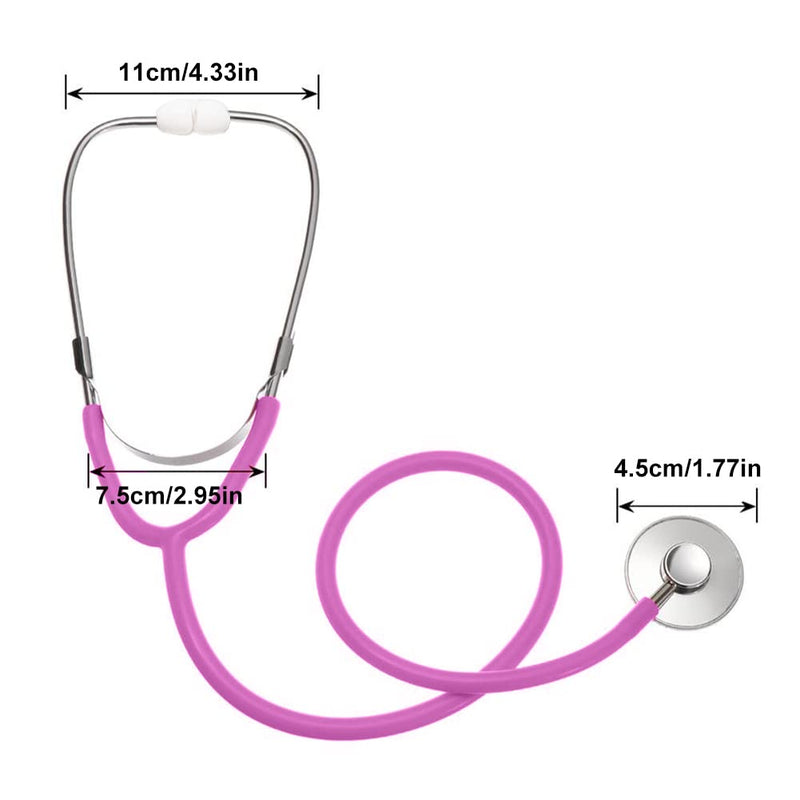 Children's Stethoscope, Metal Stethoscope, Children, Functional Double Head Stethoscope Toy, Analogue Metal Stethoscope, Amplifies Heart and Breathing Sound, for Medical Toy, Pink Tokaneit