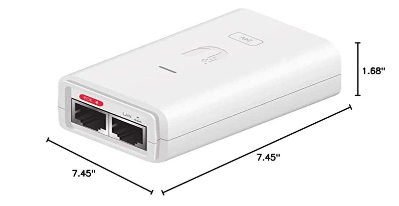 Ubiquiti Networks PoE Injector, 24VDC, 0.3A Gigabit, POE-24-7W-G-WH (Gigabit White) Single