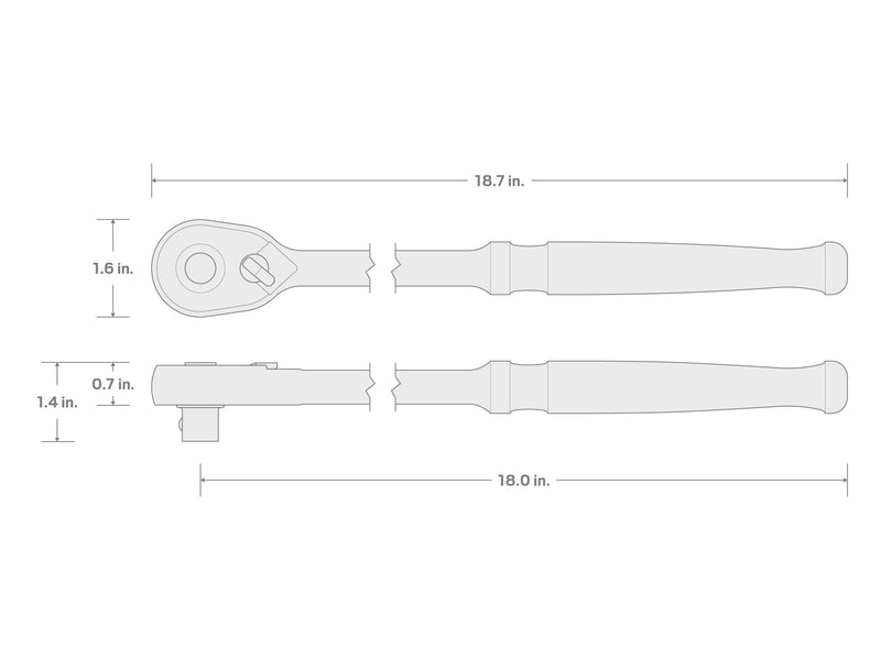 TEKTON 1/2 Inch Drive x 18 Inch Quick-Release Long Ratchet | SRH11218